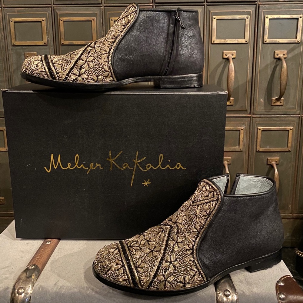 Meher kakalia Hand Beaded Leather Boots